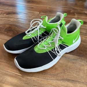 Mike Darwin black and electric green sneakers